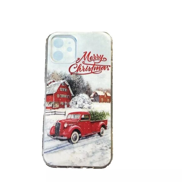 For Apple iPhone 12 / 12 Pro 6.1” Phone Case Merry Christmas Red Car New Open - Picture 1 of 12